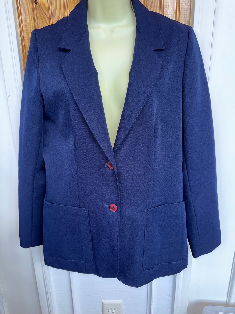 Vintage 70s/80s Panther Navy Blue Dacron Polyester Blazer Jacket